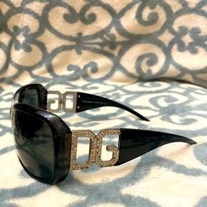 DOLCE & GABANNA SUNGLASSES. Black & Clear frame & Rhinestone DG